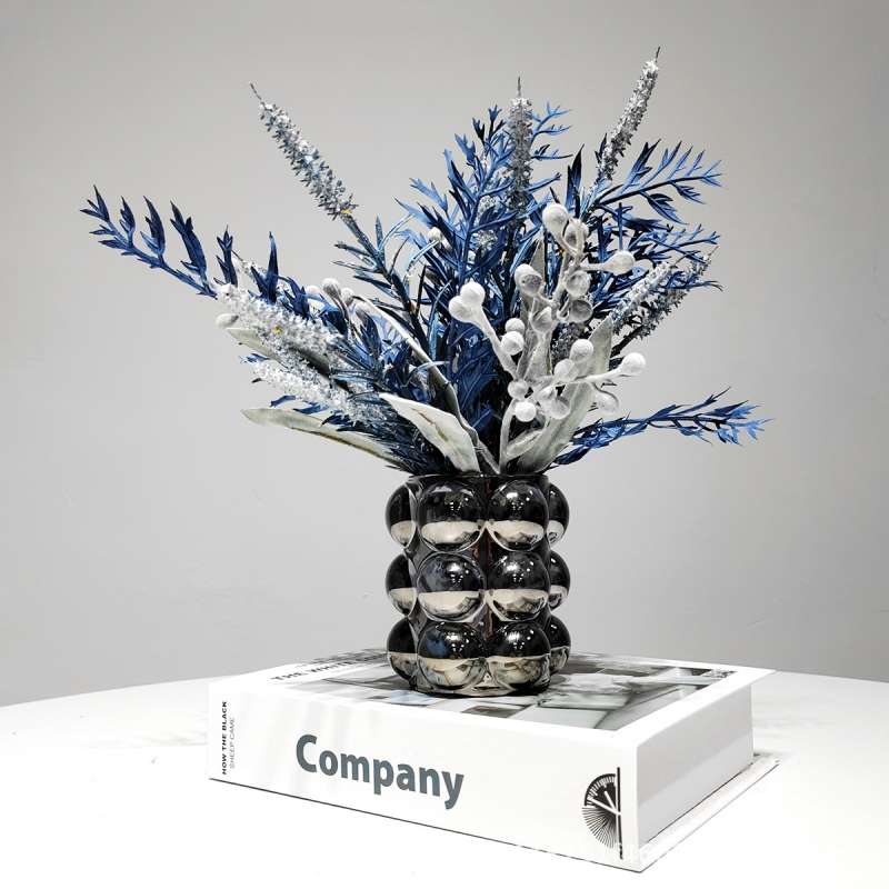 酒店床头柜仿真花艺售楼处洽谈桌假花装饰客厅样板间茶几花卉摆件