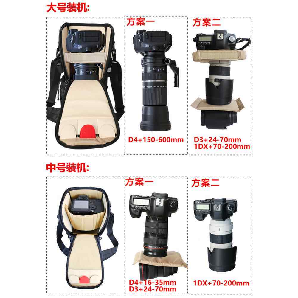 宝罗单肩摄影包单反相机包150-600mm镜头筒70-200-500尼康300长焦