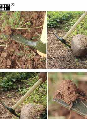 安赛瑞洋镐十字镐木柄钢镐85cm锰钢镐头户外洋镐头军绿色23942