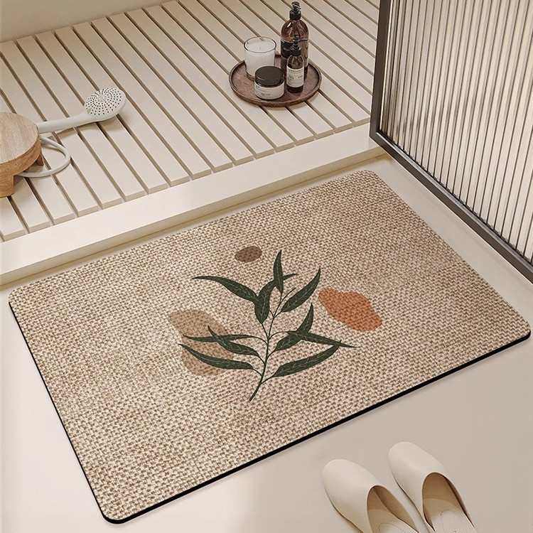 硅藻泥地垫吸水速干防滑垫仿亚麻纹卫生间浴室耐磨好打理门垫新款,居家布艺,家用脚垫,淘宝优惠券,粉丝福利购,淘宝优惠卷