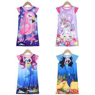 womens unicorn print dress dreamy asymmetrical design casual