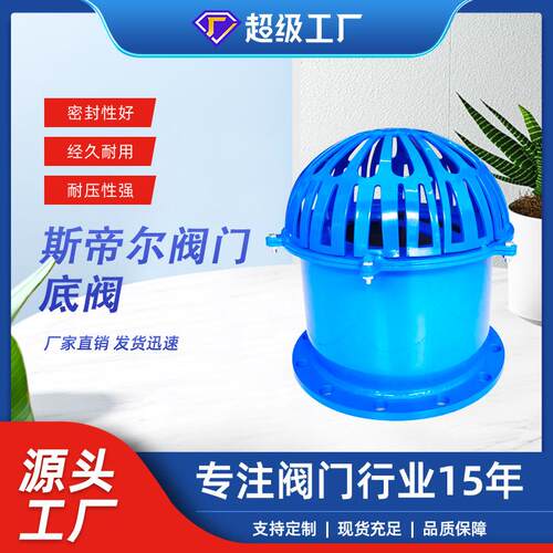 法兰底阀焊接碳钢水泵吸水流量底阀花篮头H42X-16厂家天津