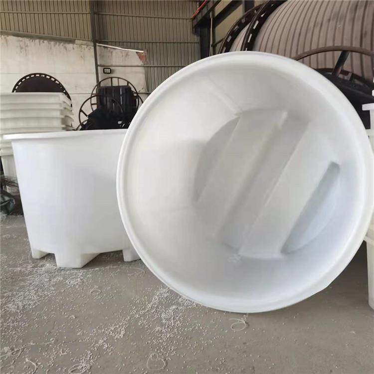 1200L塑料叉车圆桶pe带铲脚敞口大白桶塑胶周转桶塑胶水桶