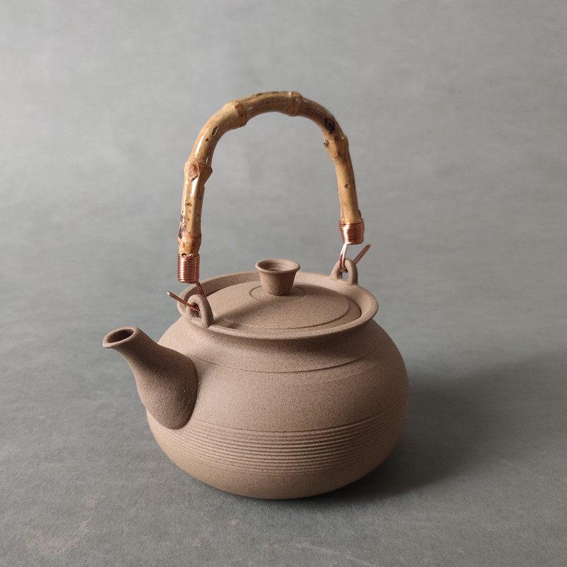 红泥粗陶炭炉明火茶壶煮水壶天燃气灶烧水电陶炉煮茶器提梁壶