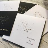 黑白配星座定制卡 定制贺卡祝福贺卡星座贺卡高档贺卡生日卡XZ4