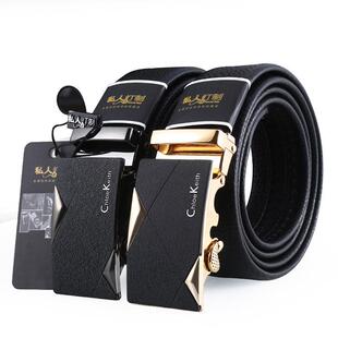 腰带时尚 自动扣合金裤 款 商务礼盒套装 带 厂家新款 二层皮裤 男款