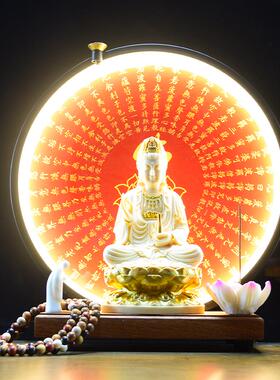 正品观音送禅意摆件家用南海音观菩萨佛像客福厅坐莲观观世音菩音