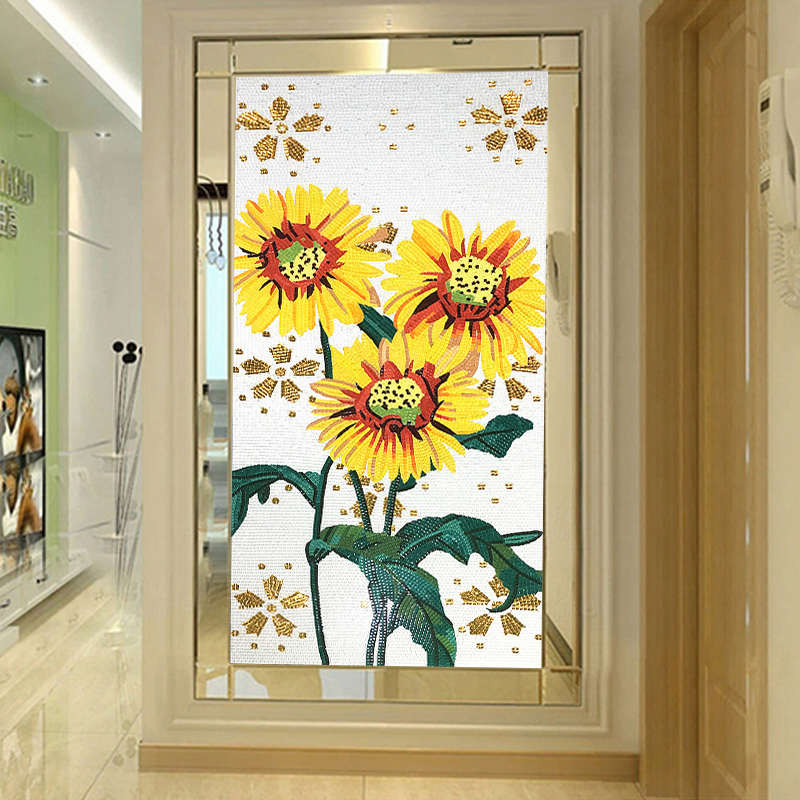 马赛克拼图拼花剪画 向日葵 玄关过道客厅餐厅背景墙装饰画手工画图片