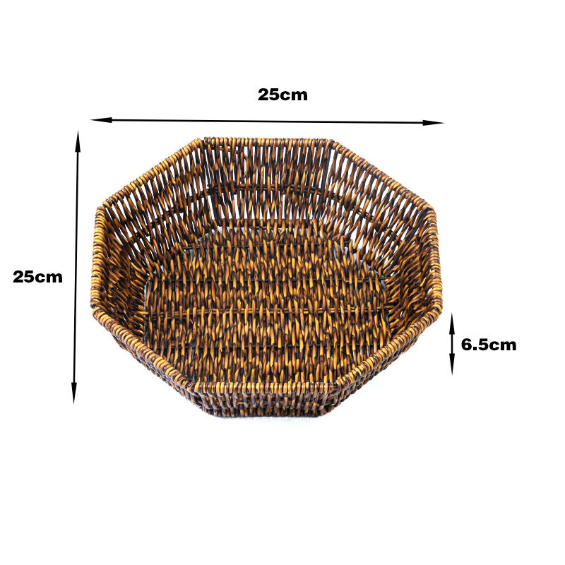 果盘火锅店炸串餐具点心盘仿藤编托盘篮子特色自助餐备菜简约食材