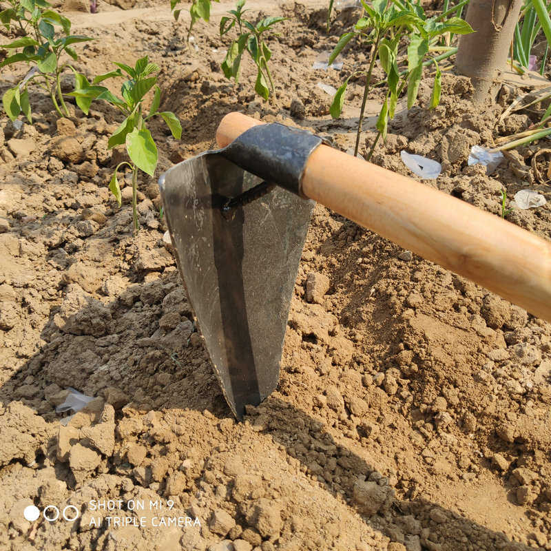 三角锄农用工具河南犁头松土种菜开荒锄头柄家用开沟农具大全图片