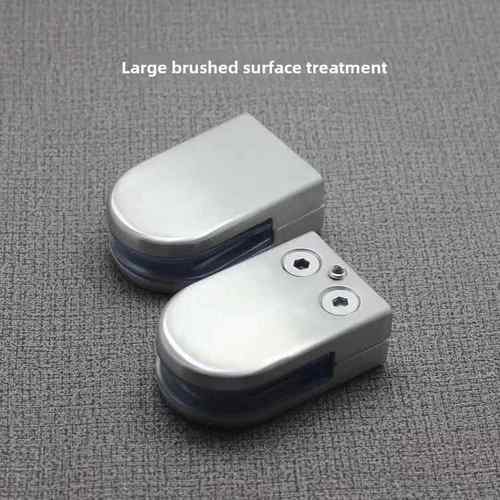 需定制304不锈钢固定夹无冲孔玻璃柱鱼嘴夹拉丝隔断连接器支撑夹