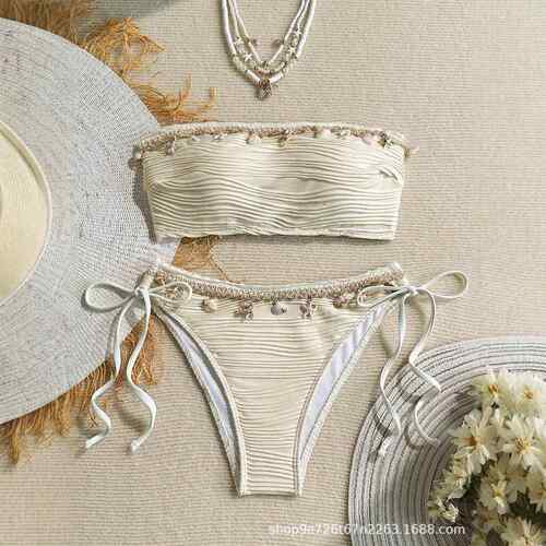 New Cute Bikini Set With Shell Starfish Decoration, Halter