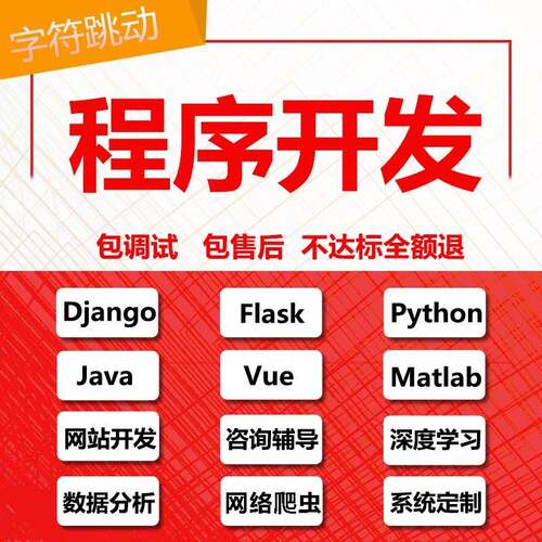 python程序代做django网站开发flask系统java项目辅导vue代码修改