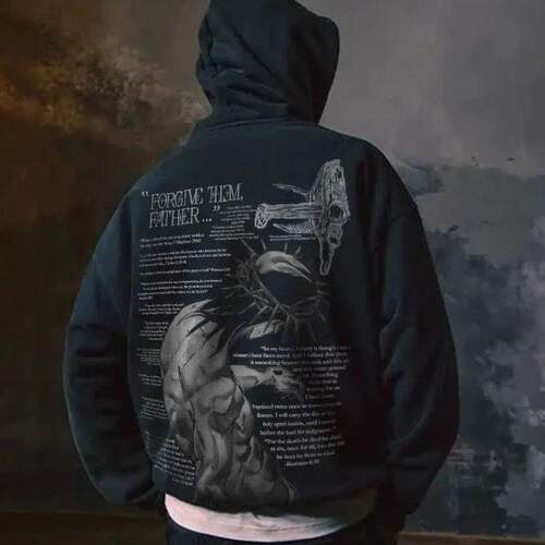 Men's Loose-Fit Graphic Hoodie Letter Logo