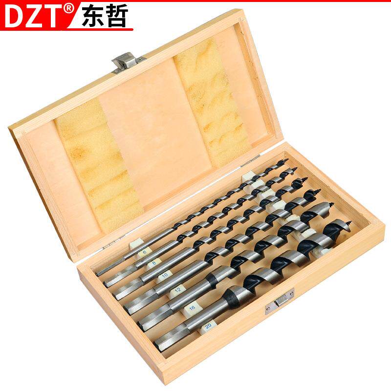 现货6PC木盒支罗钻支罗钻套装6件套支罗钻6-20木工钻木工工具套装