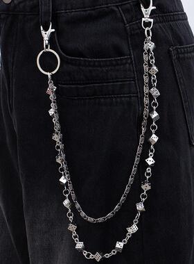 Metallic trend double-layer chain pants chain 双层链条裤链