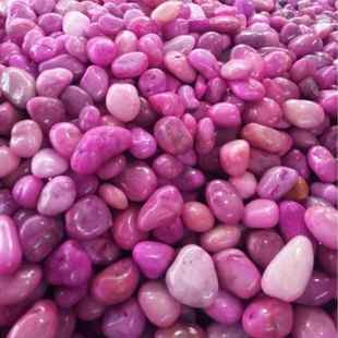 紫色水965晶鱼花缸石盆砾造景饰品供货厂家雨花天然彩砾石粉色石