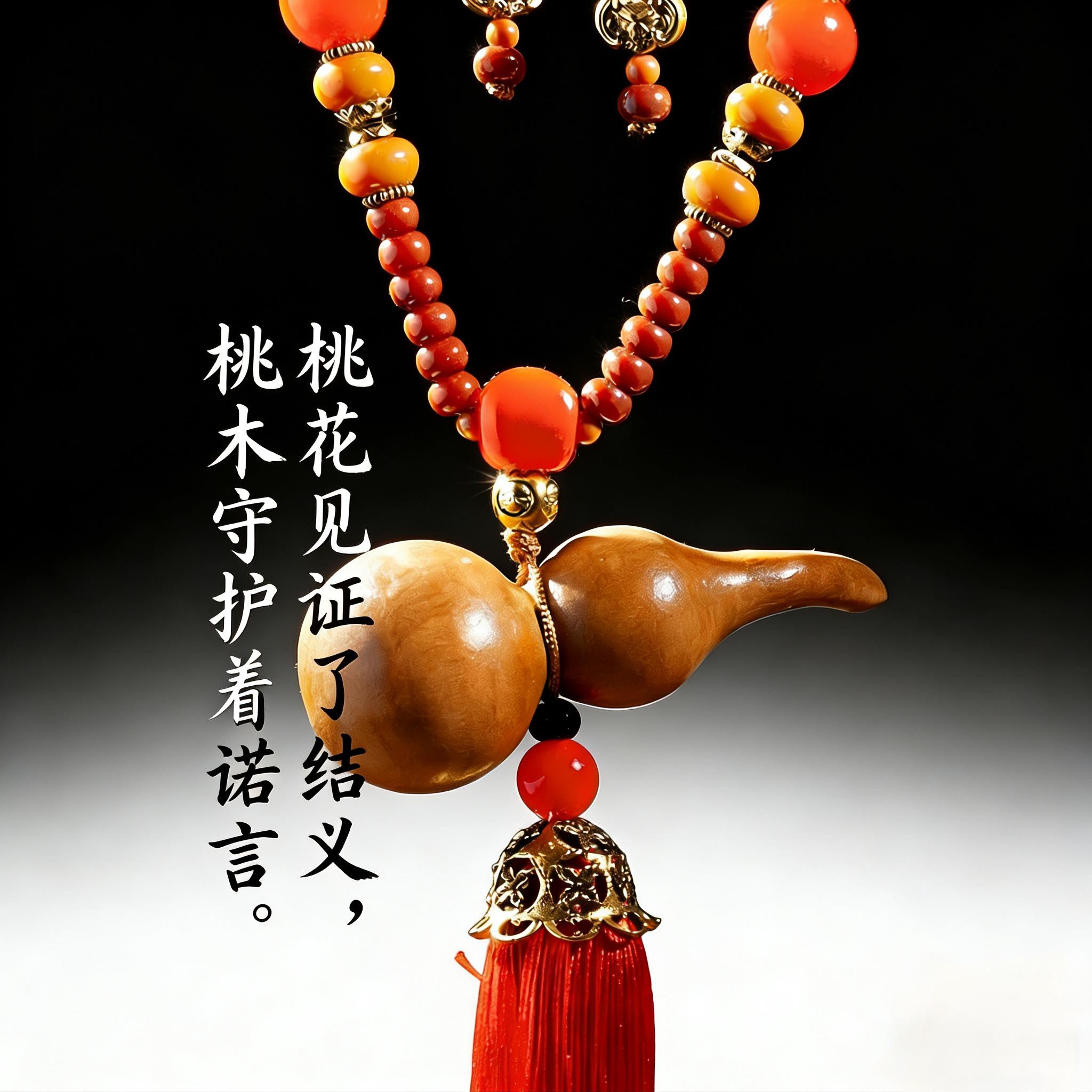 桃木葫芦车载挂件 汽车后照镜平安挂饰 车内福禄吊饰