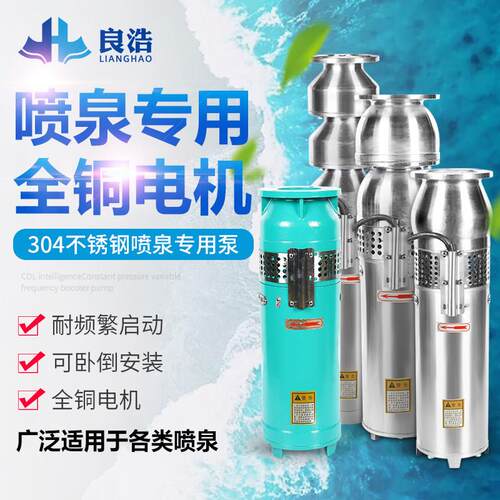QS304不锈钢喷泉泵QSP65-7-2.2景观喷泉泵假山别墅社区喷泉潜水泵