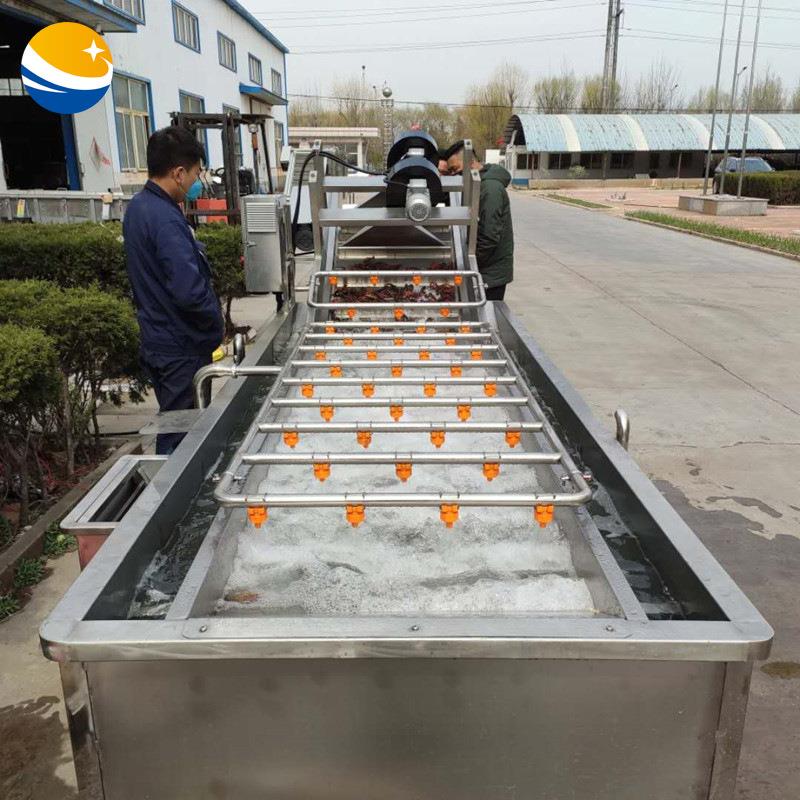 大型全自动洗小龙虾机器商用气泡喷淋大虾清洗设备工业洗虾机