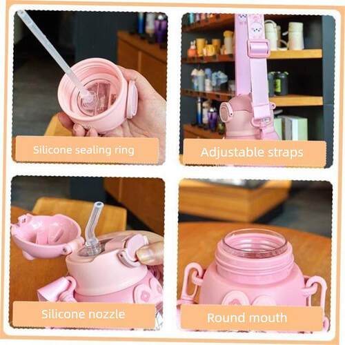 520ML Kids Water Bottle with Straw for Children Girls School