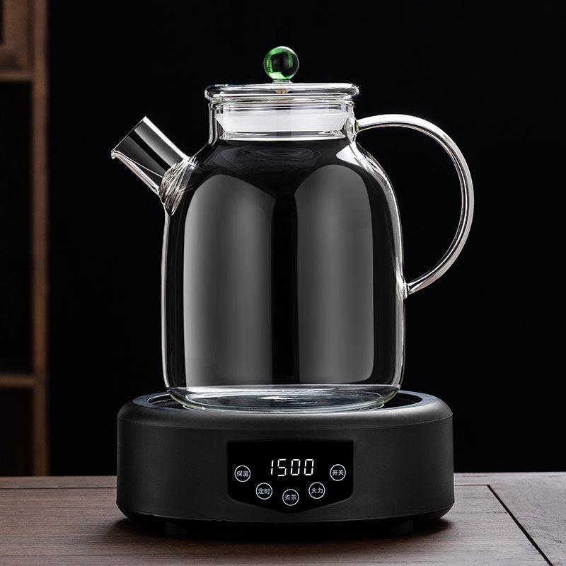 加厚全玻璃烧水壶大容量养生壶黑晶炉家用茶具花茶煮茶壶茶器套装