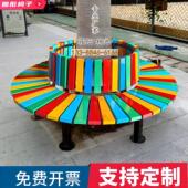 户外围树椅塑木公园椅广场防腐木树池座椅幼儿园树围椅凳子围凳