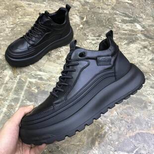 牛皮加绒加厚休闲皮鞋 潮流真皮高帮男鞋 时尚 保暖棉鞋 2025冬季 新款