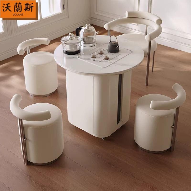 移动茶台阳台小茶桌家用小茶车桌椅组合多功能推车带轮茶水柜客厅