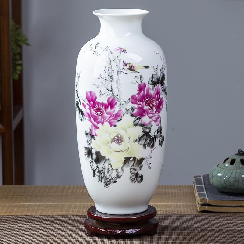 正品景德镇瓷花插小花瓶居客厅现架代清家新简约台面陶摆件博古装