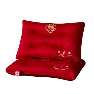 纯棉全棉婚庆枕头女方陪20241212嫁家红色婚用嫁枕芯新单人结陪嫁