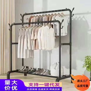 简易晾衣架落地折叠阳台晒衣服架子家用卧室家用晾衣杆折叠挂衣架