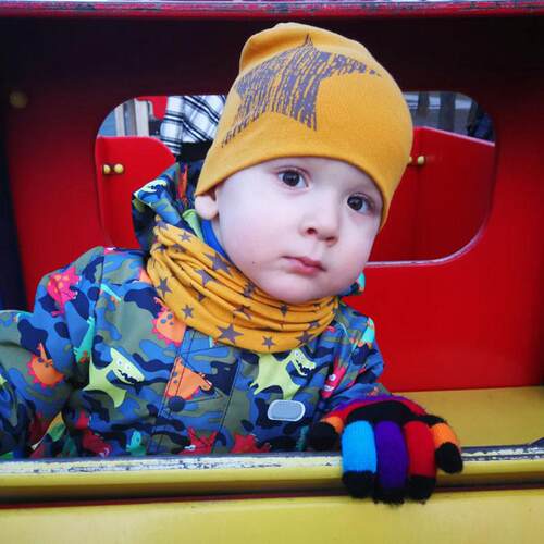 2 Pcs/Set Baby Hat Scarf Set Star Printed Kids Beanie Cap Wa