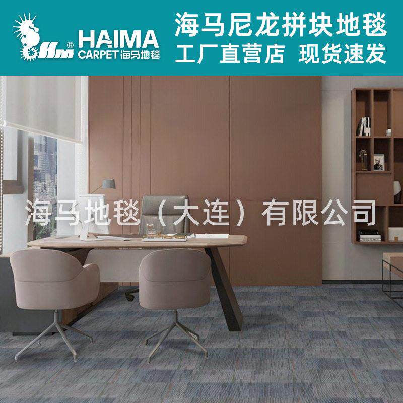 PVC底方块拼接地毯公室会议室方块地毯海马尼龙地毯阻燃防静电