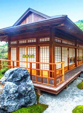 中式风格仿古木屋茶舍古典日式木屋别墅大型户外防腐木屋禅意茶室