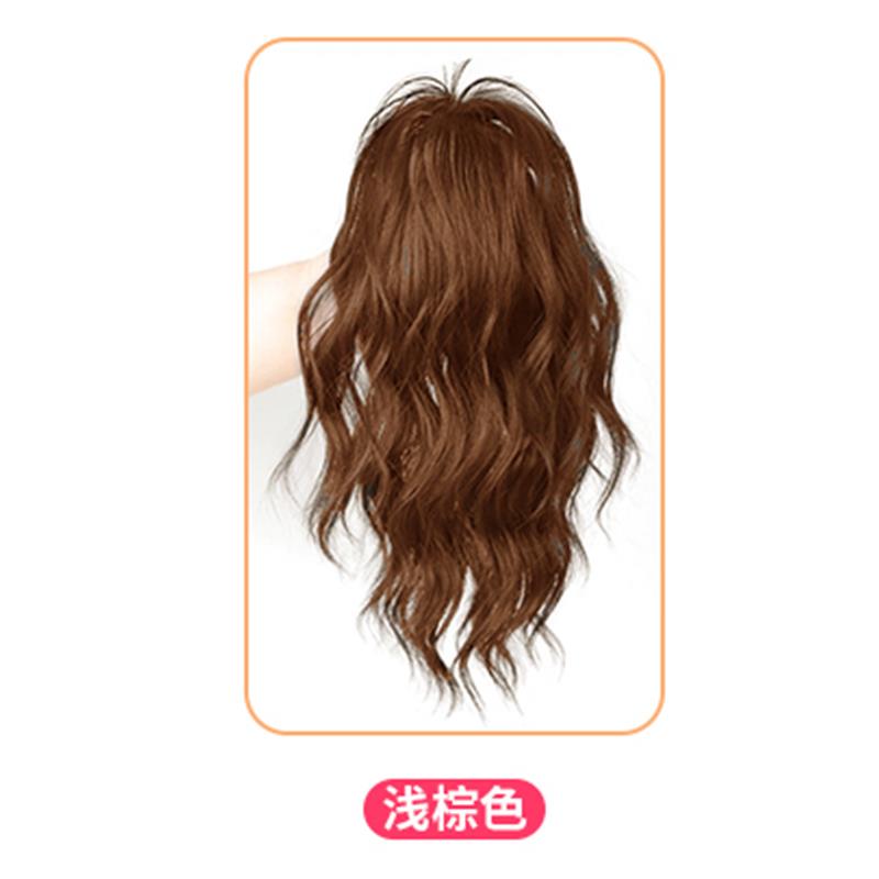 正品全真发瀑布扎马尾抓夹式喷泉马尾高辣半妹假发网辫子蓬松增发