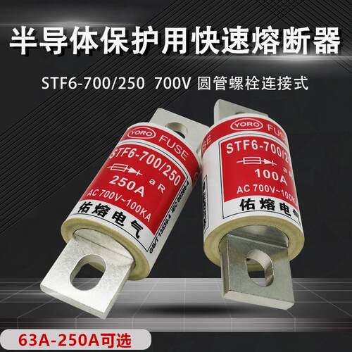 STF6-700/250快速熔断器AC700V-100KA 63A80A100A125A160A200A250