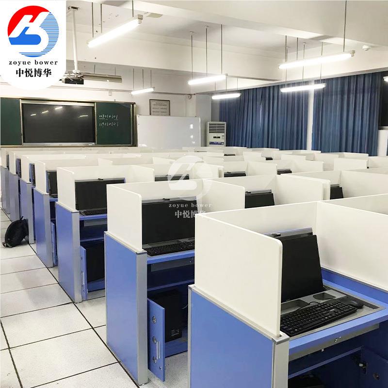 电动升降屏风桌BH-屏风办公桌电脑多功能员工桌学校室学生板考教