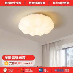 南瓜卧室灯全光谱护眼普瑞吸顶灯奶油风云朵灯书房现代简约房间灯