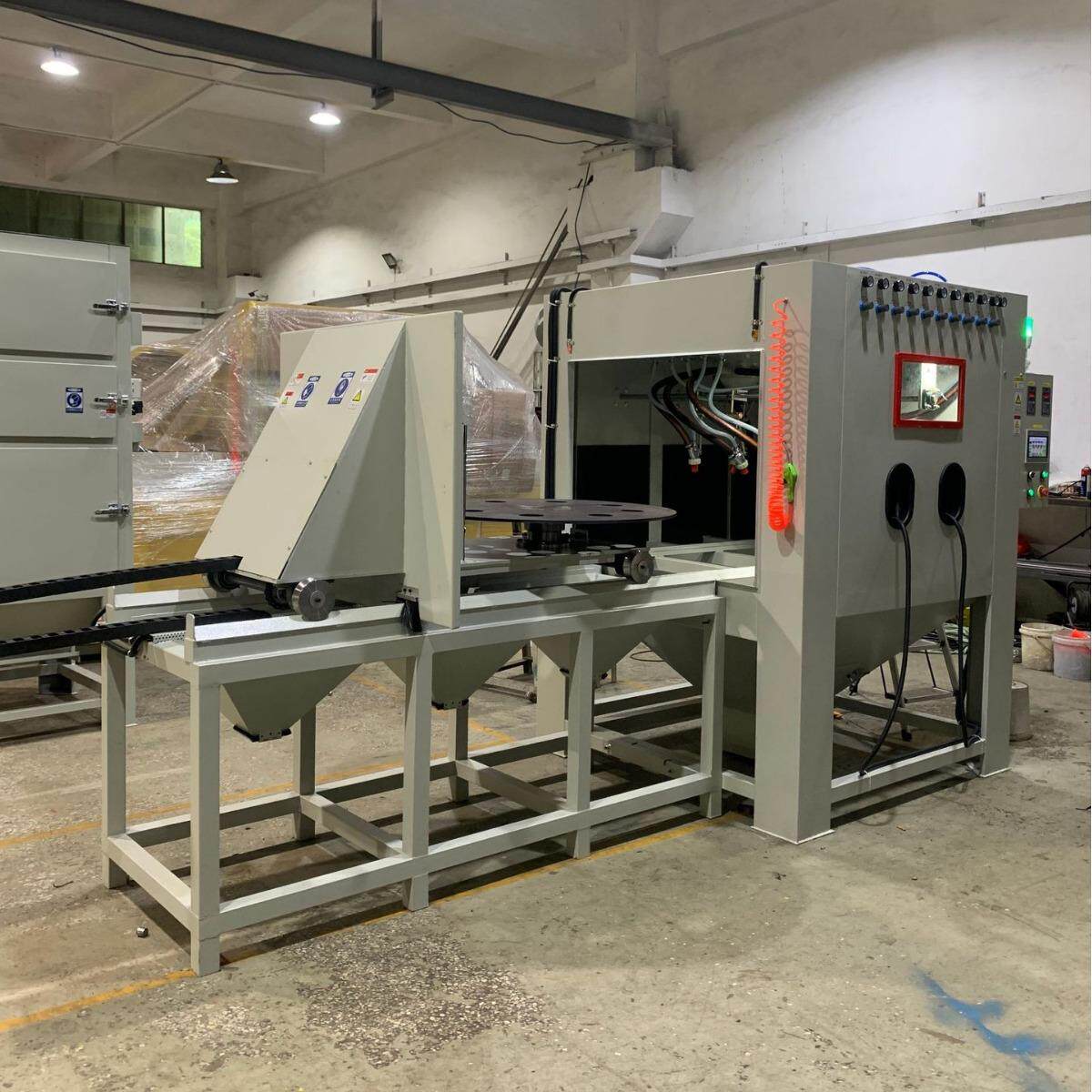 台车转盘式模具专用自动喷砂机重型工件汽车轮胎表面处理喷砂设备