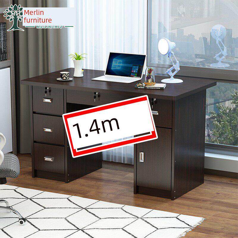 桌1.4米长桌写字台简约现代1.4米带抽屉和锁桌家庭电脑桌