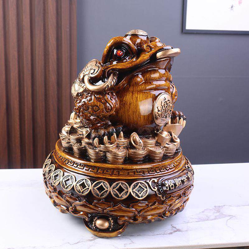 招财金蟾摆件大号三足蟾蜍开业礼品金蝉店铺办公室收银台装饰品