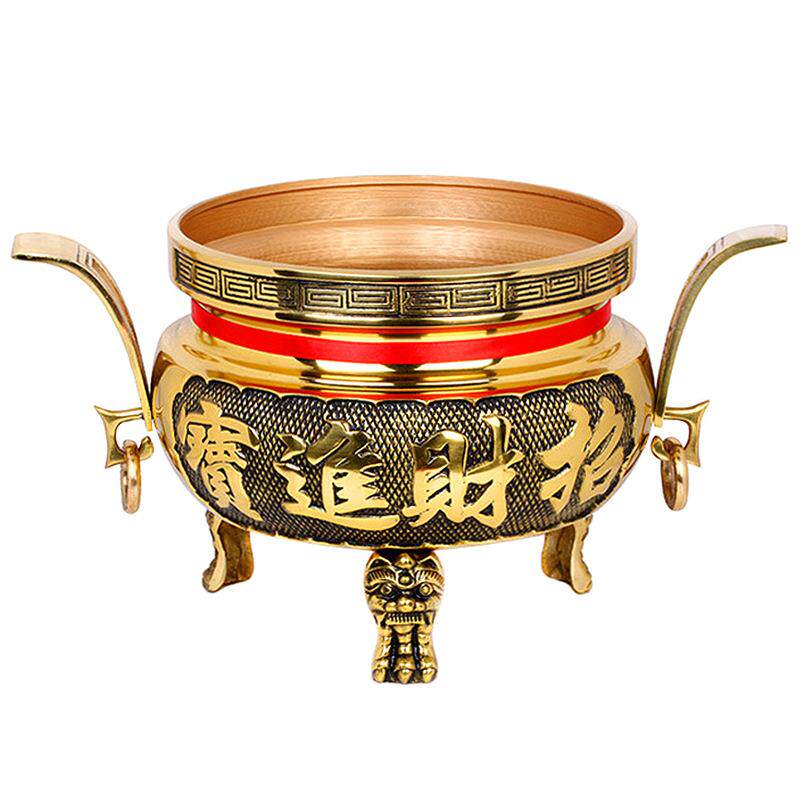 黄铜香炉大号礼佛用品工厂直销特大型供室外三足莲花龙头鼎炉摆件