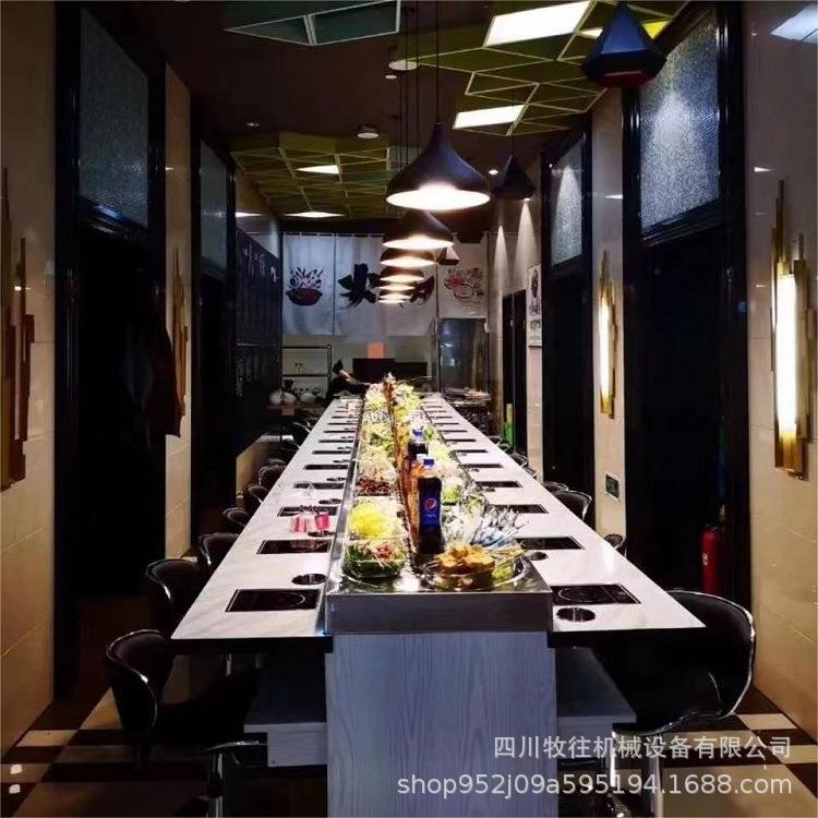 串串商用旋转小火锅设备全套回转寿司机器涮烤一体传送带设备