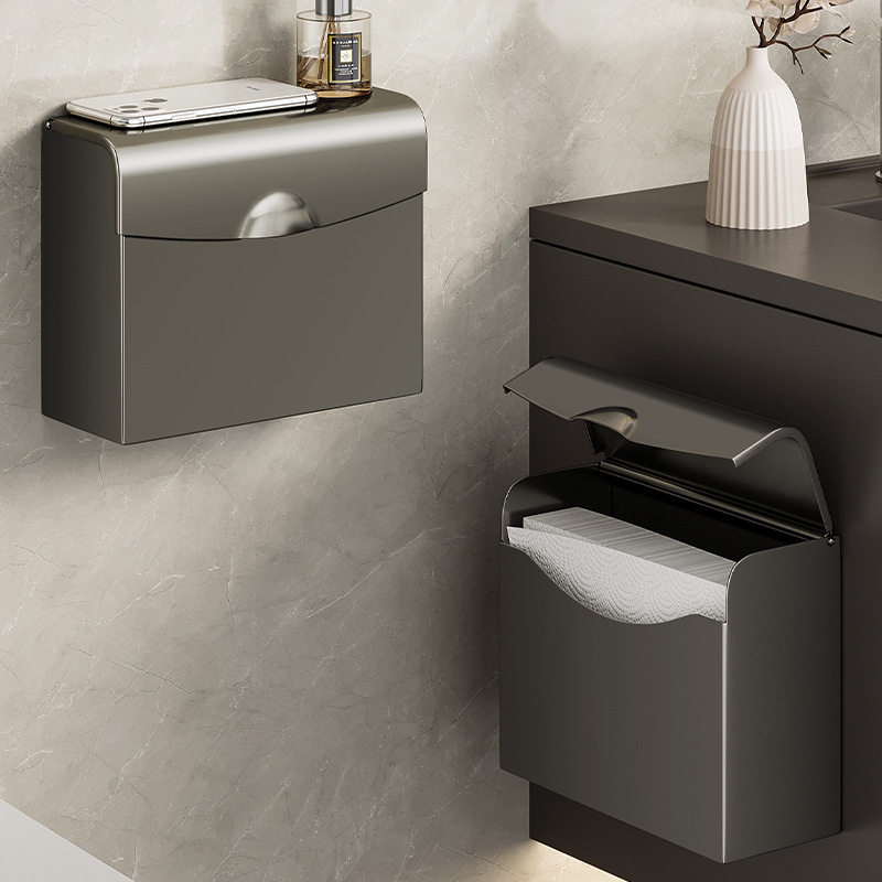 卫生间纸巾盒厕所防水打孔纸巾架