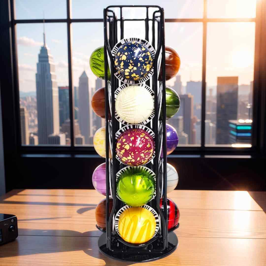 Vertuoline咖啡胶囊收纳架展示20/30粒胶囊黑色金属架小巧旋转