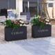 户外简约不锈钢坐凳花箱组合花坛落地式 休闲隔断花槽铁艺花架花盆