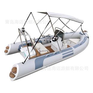 玻璃钢充气艇RIB480B硬底耐磨冲锋舟2 45人皮划艇充气船气垫船