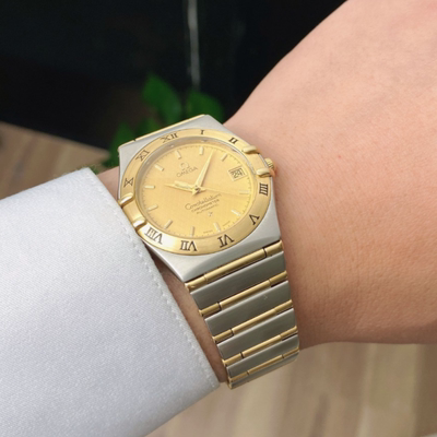 公价36800[9.5新]欧米茄星座自动机械间金男表1202.10.00