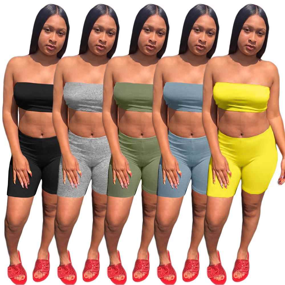 two nightclub high tube shorts tights set Womens elastic